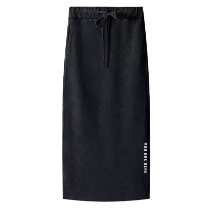 You Are Here Washed A-Line Maxi Skirt