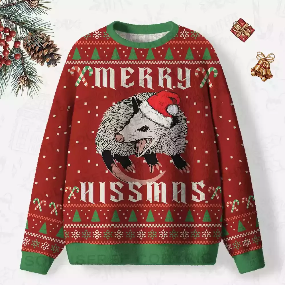 Merry Hissmas Ugly Christmas Knit Sweatshirt