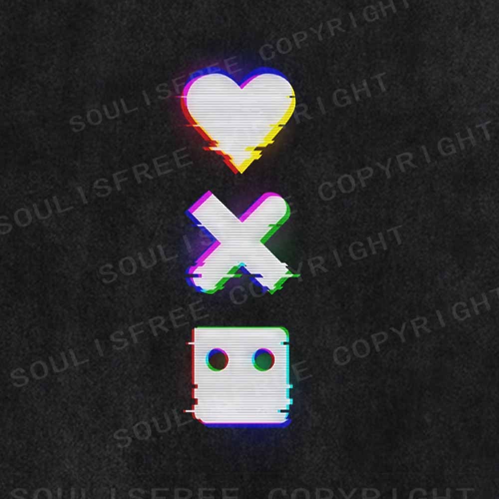 Soulisfree  GLITCH LOVE & DEATH Washed Tee