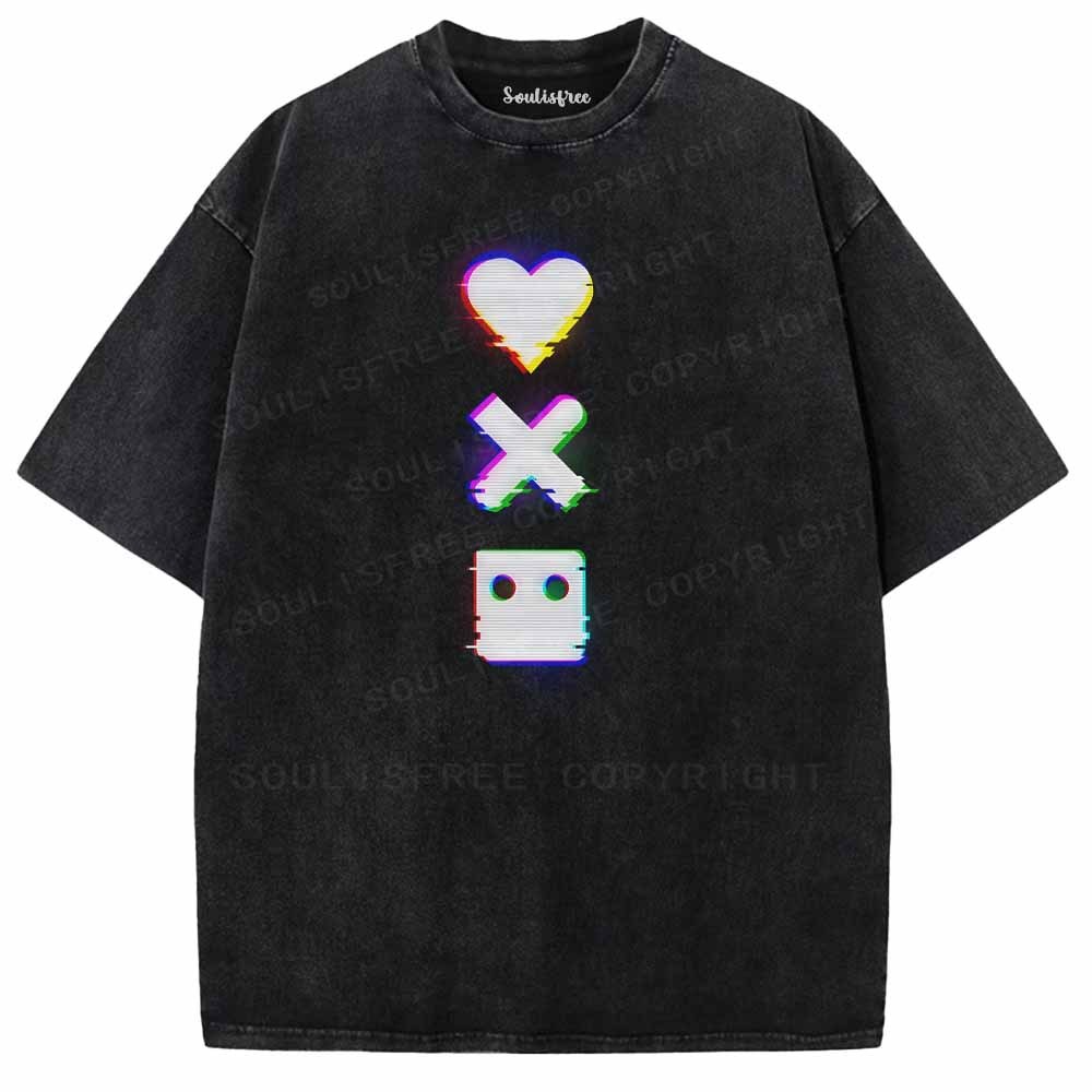 Soulisfree  GLITCH LOVE & DEATH Washed Tee