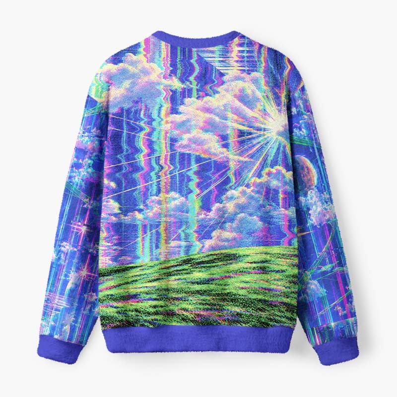 Soulisfree A Glitch In Nature Fuzzy Crewneck Sweater