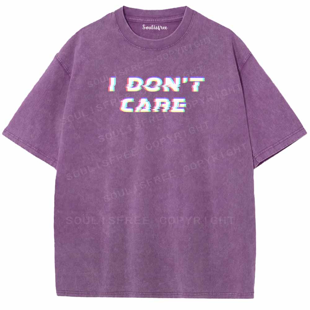 Soulisfree  I DON'T CARE Washed Tee