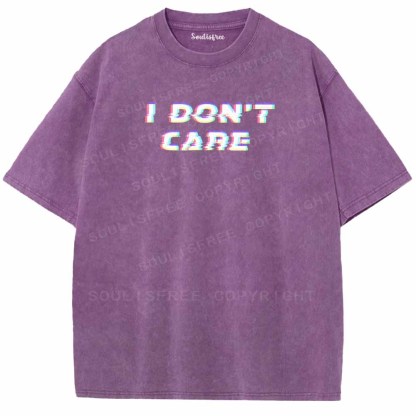 Soulisfree  I DON'T CARE Washed Tee