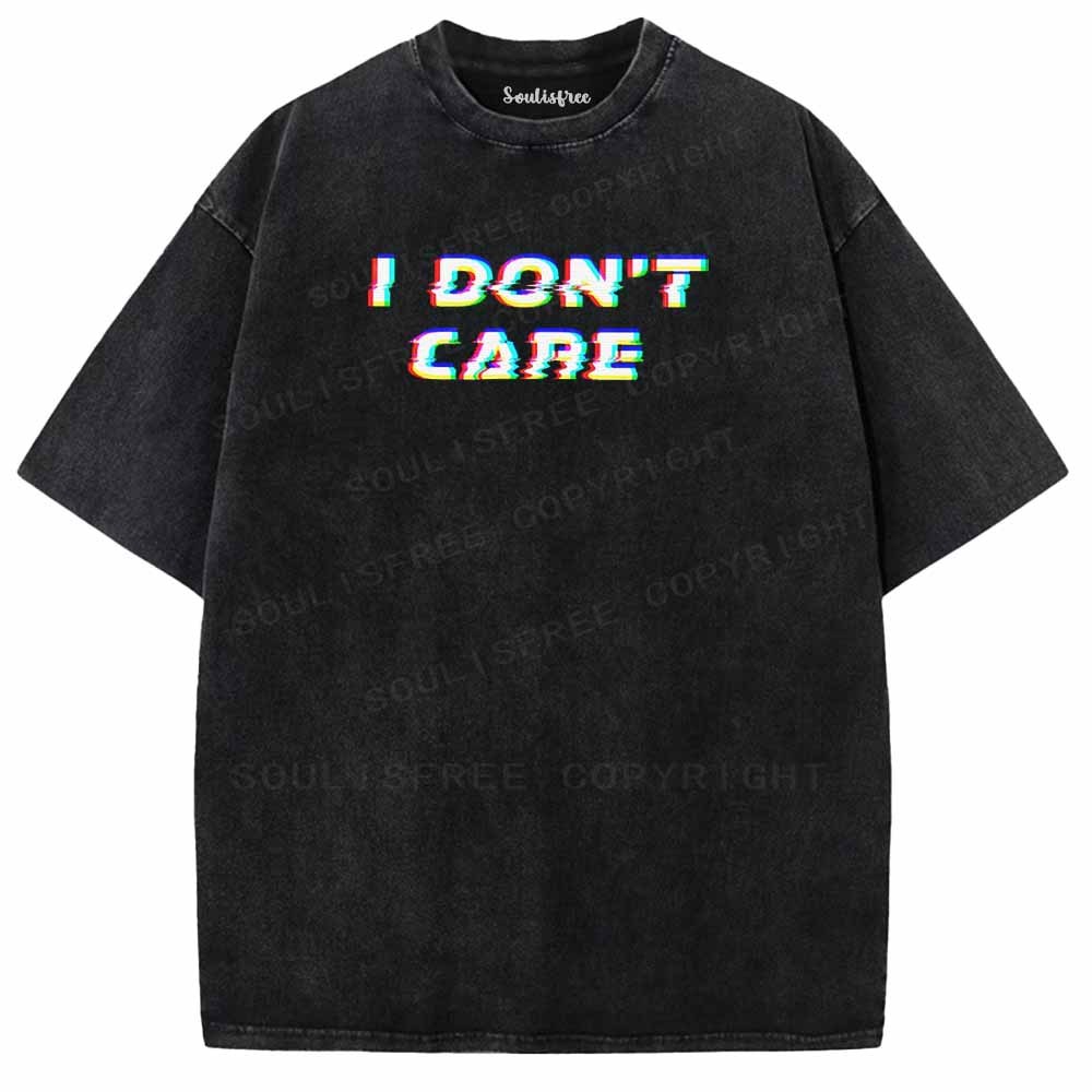 Soulisfree I DON'T CARE Washed Tee
