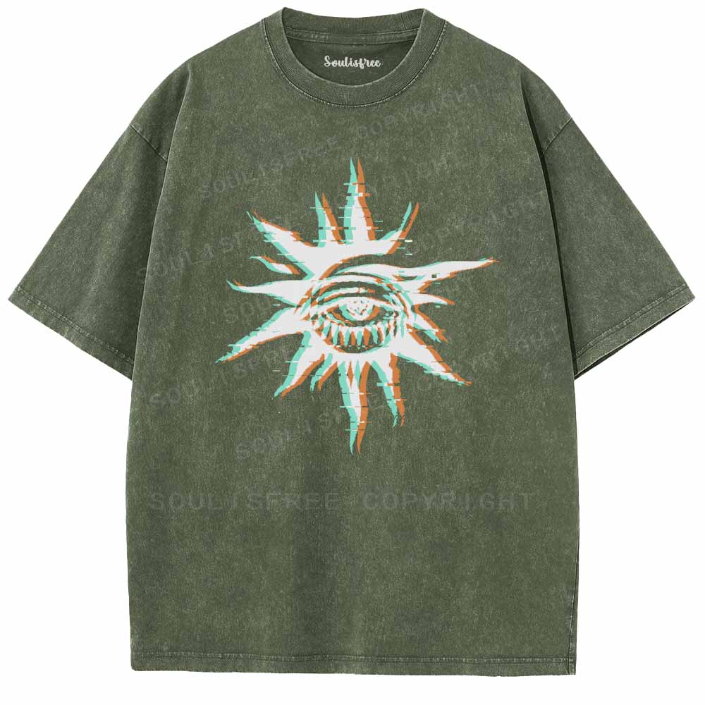 Soulisfree GLITCH SUN EYE Washed Tee