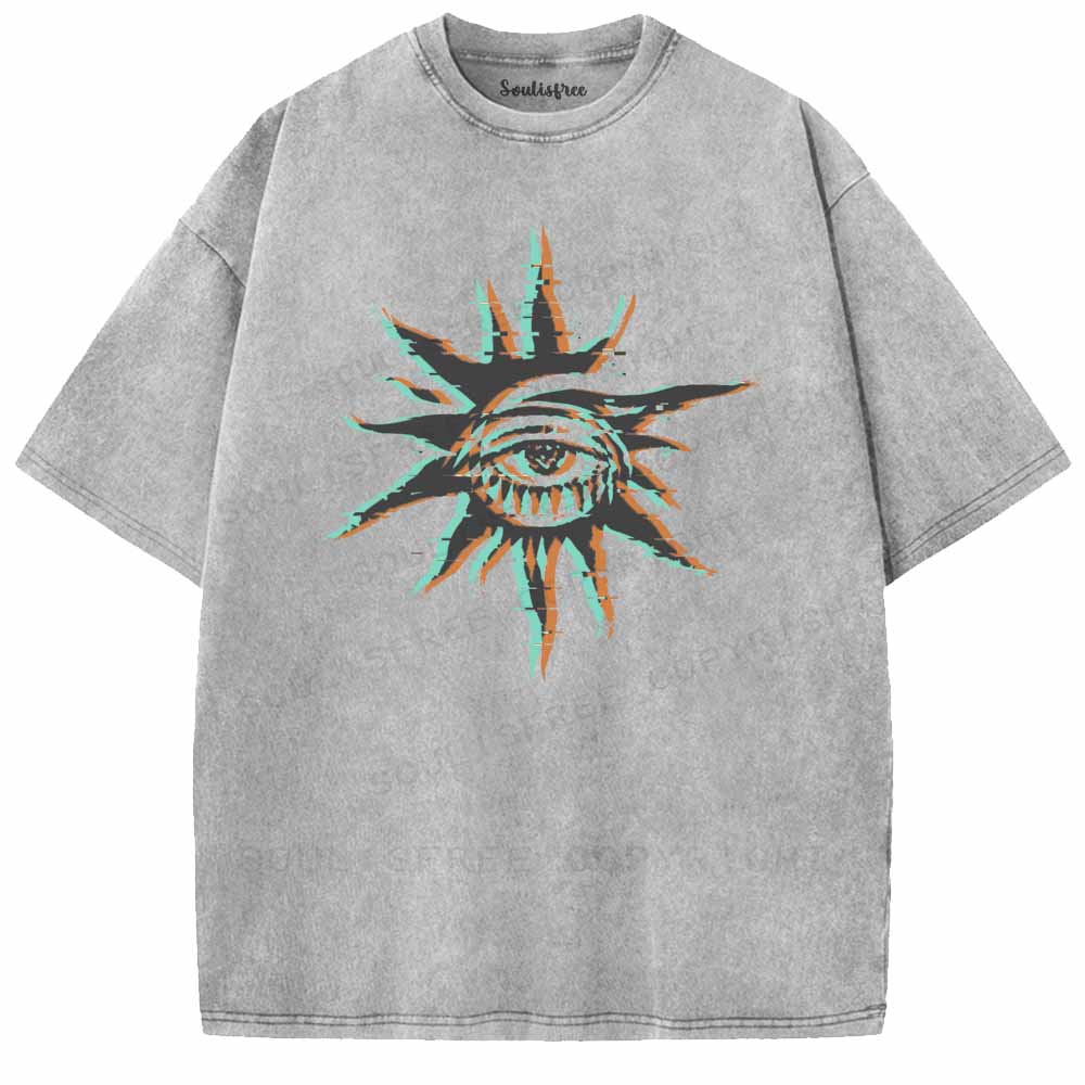 Soulisfree GLITCH SUN EYE Washed Tee