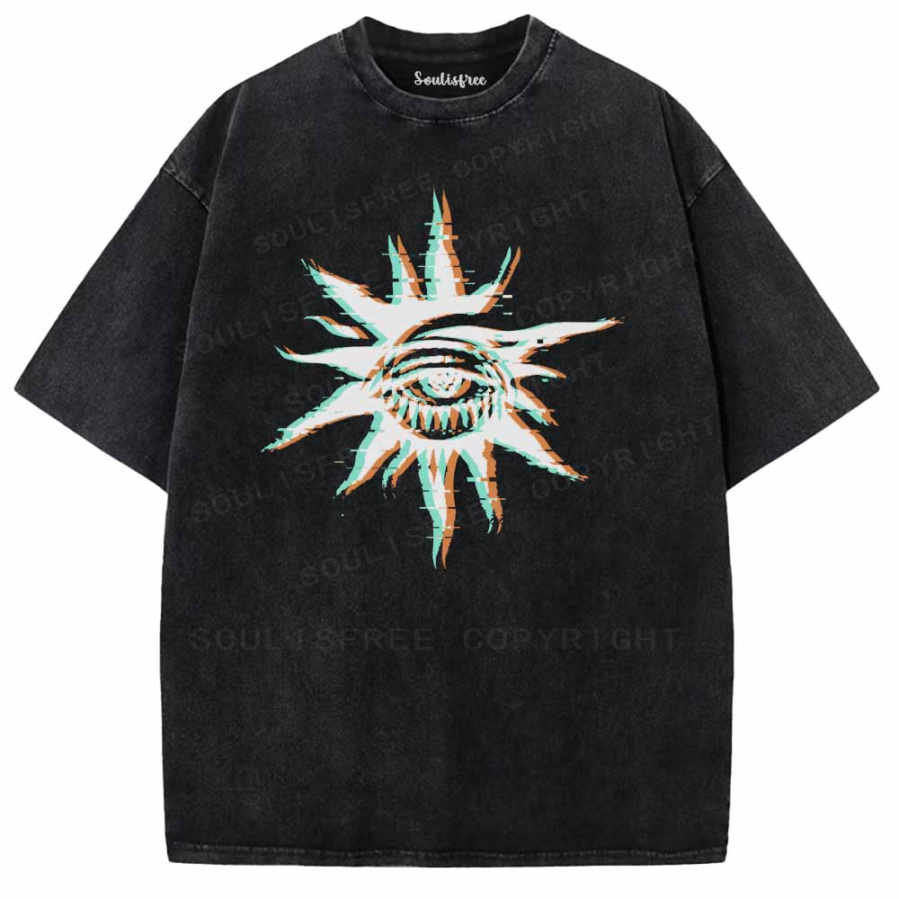 Soulisfree GLITCH SUN EYE Washed Tee