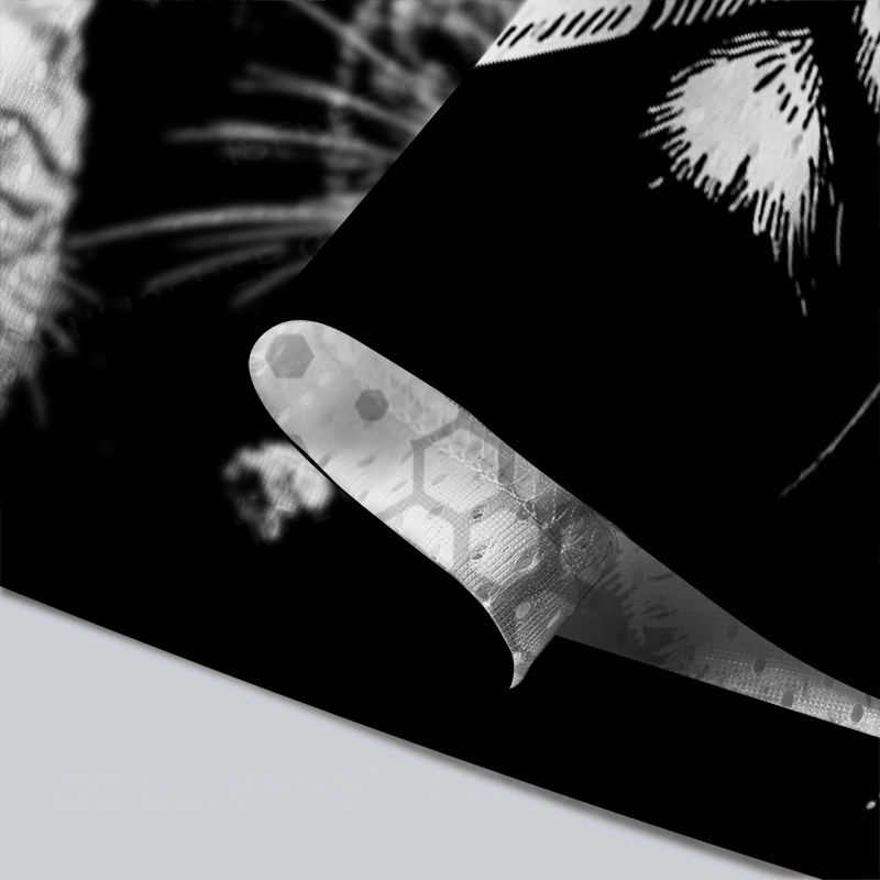 Soulisfree Black & White Cat Crew Mesh Jersey