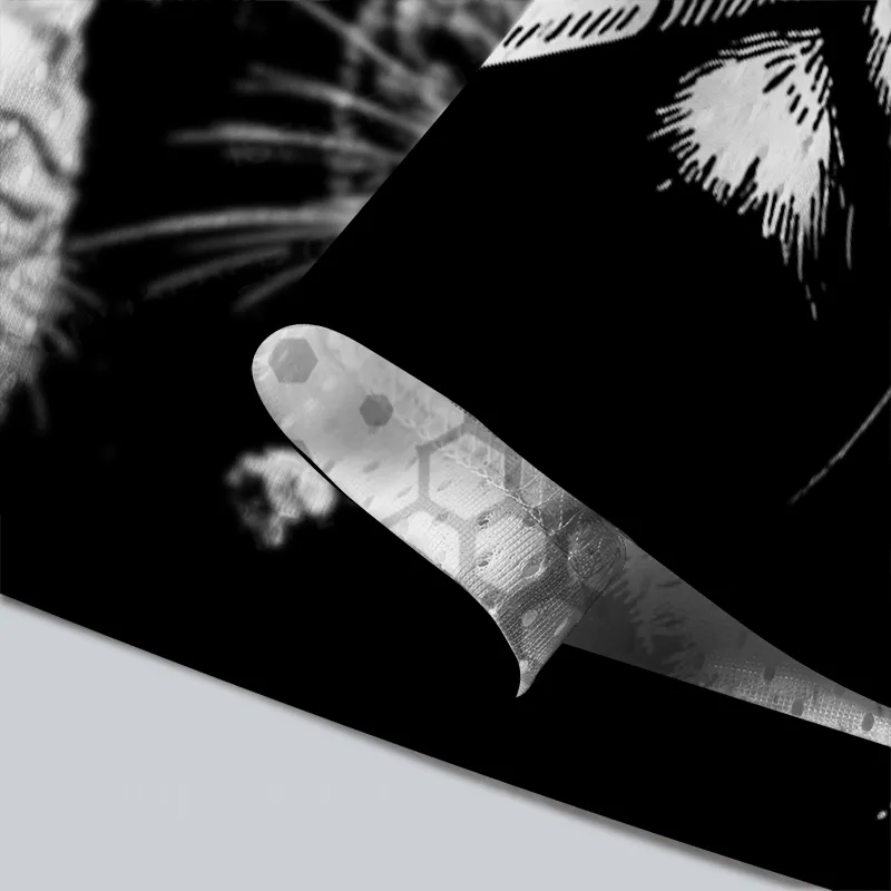 Soulisfree Black & White Cat Crew Mesh Jersey