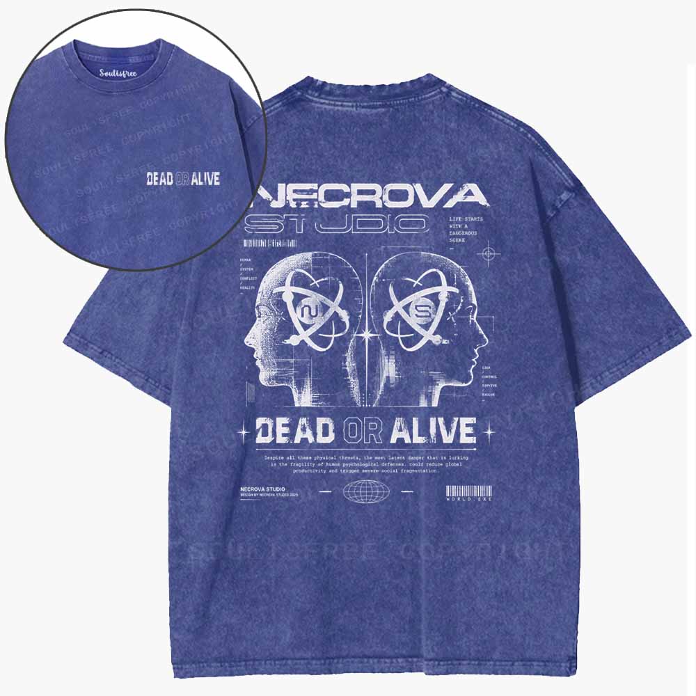 Soulisfree  DEAD OR ALIVE Washed Tee