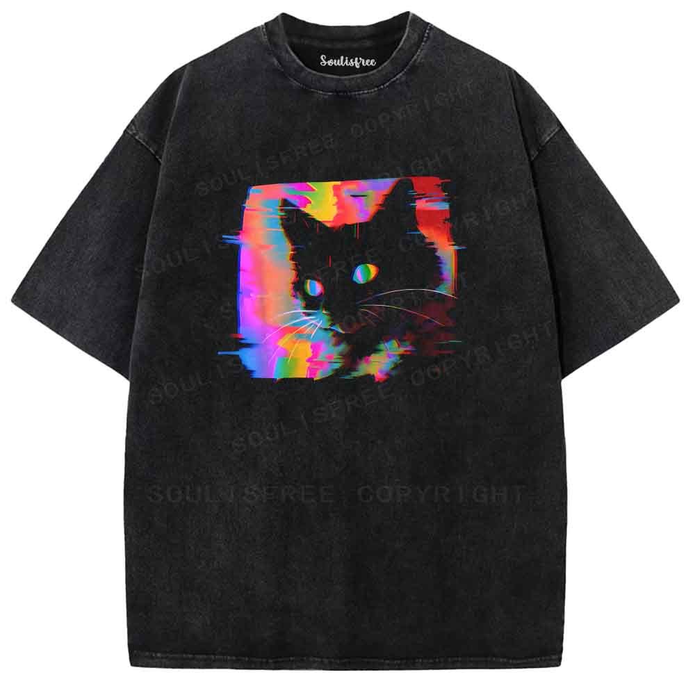 Soulisfree Spectrum Shadow Cat Washed Tee