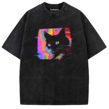Soulisfree Spectrum Shadow Cat Washed Tee
