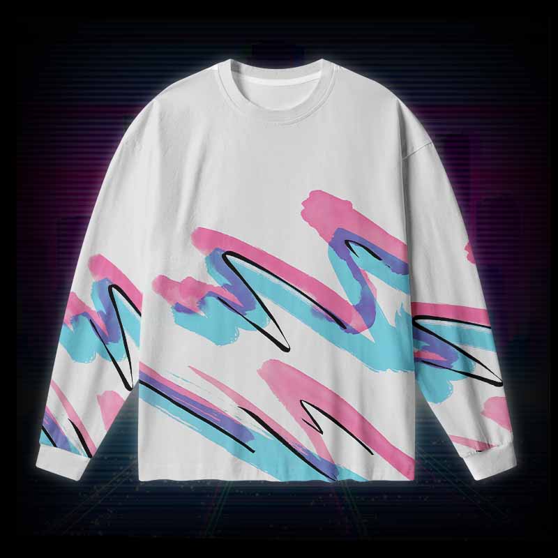 Soulisfree Steamwave Graffiti Long Sleeve Cotton Tee