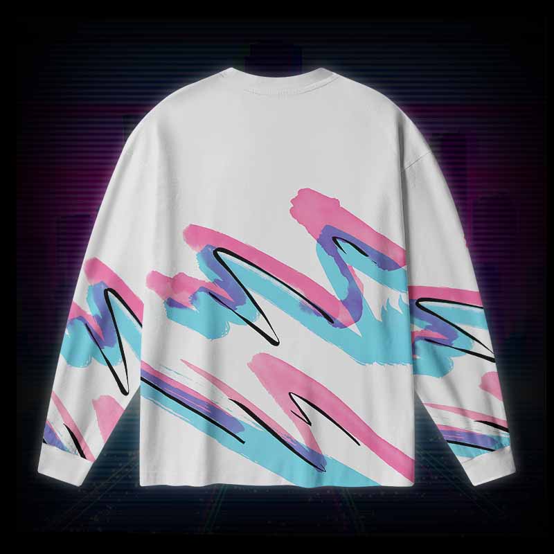 Soulisfree Steamwave Graffiti Long Sleeve Cotton Tee