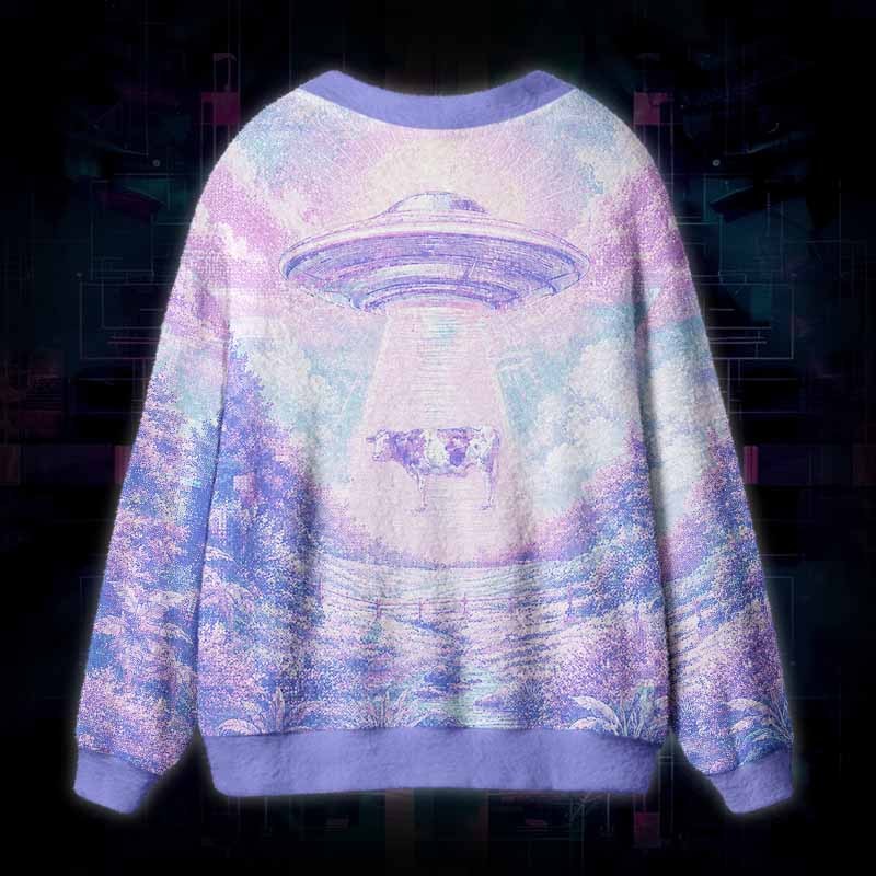 Soulisfree Beam Me Up Fuzzy Cardigan Sweater 