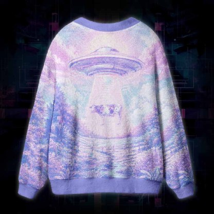 Soulisfree Beam Me Up Fuzzy Cardigan Sweater 