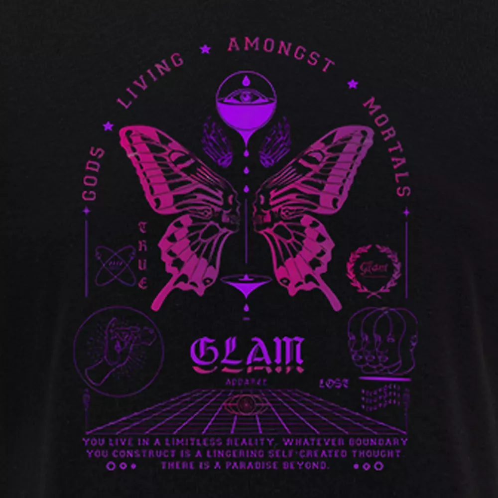 Gods Living Among Us Block Raglan Long Sleeve Crop Top