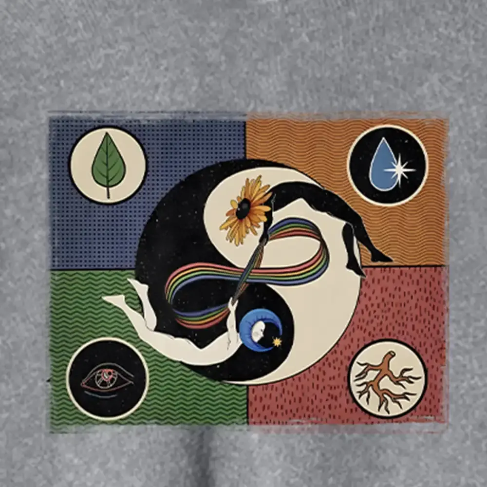 Day Or Night Washed Cropped Sweatshirt