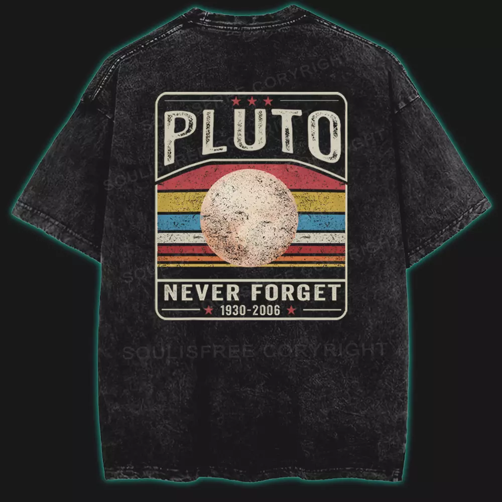 Pluto, Always a Planet in Our Hearts Washed Space T-shirt