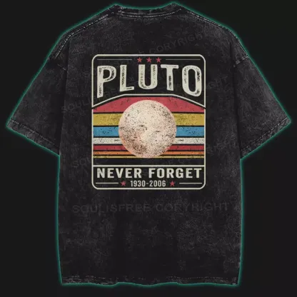 Pluto, Always a Planet in Our Hearts Washed Space T-shirt