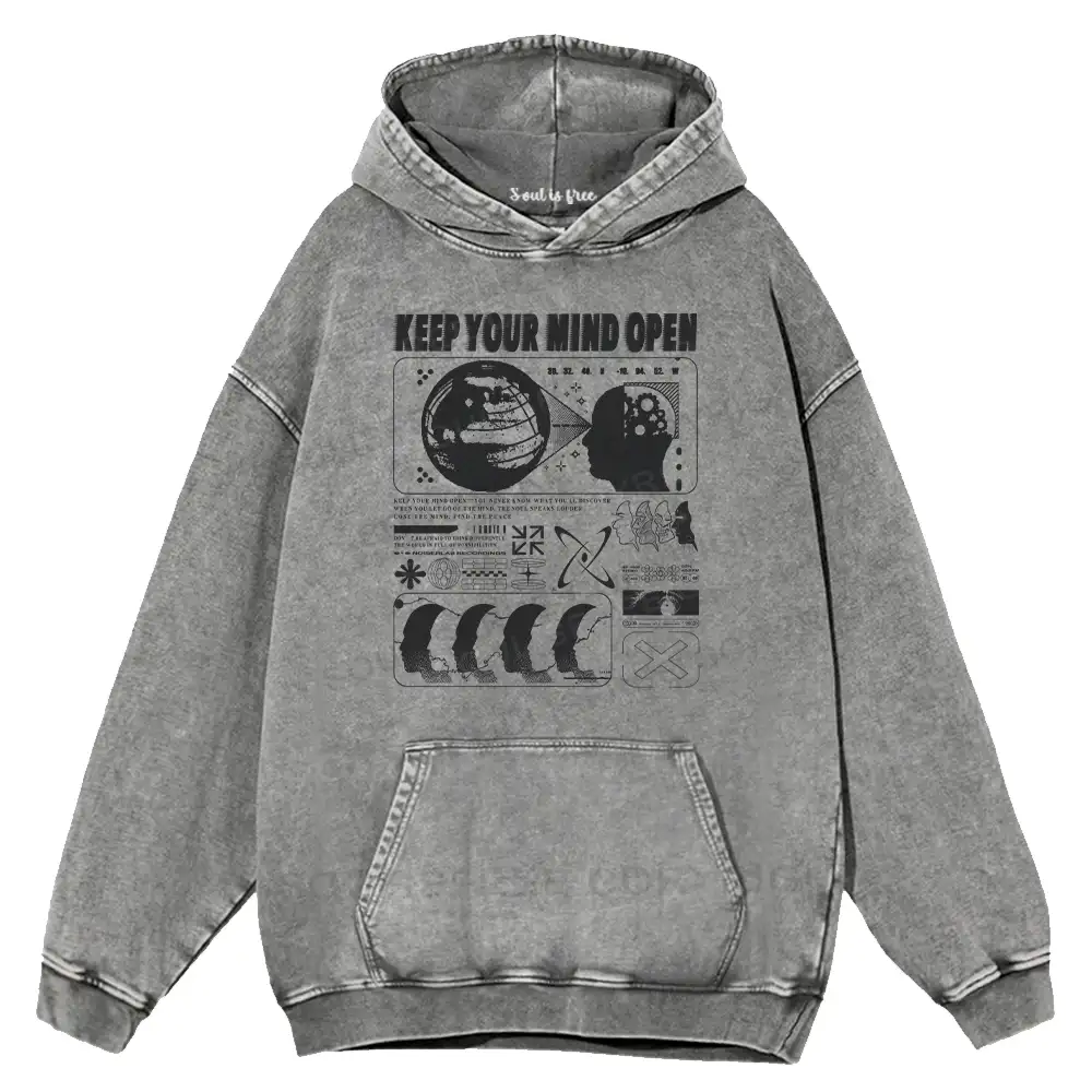 Keep Your Mind Open Washed Hoodie