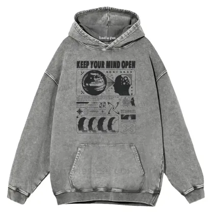 Keep Your Mind Open Washed Hoodie