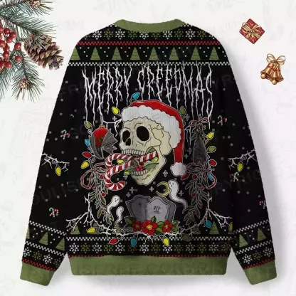 Merry Creepmas Ugly Christmas Knit Sweatshirt