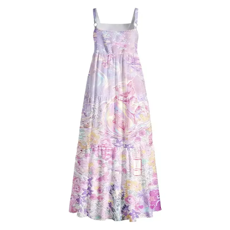Soulisfree Iridescent Floral Fantasy Boho Maxi Dress