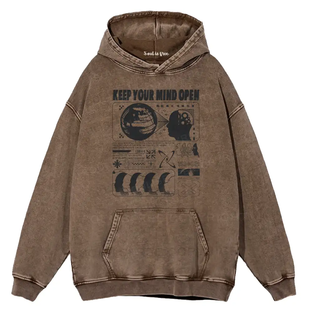 Keep Your Mind Open Washed Hoodie
