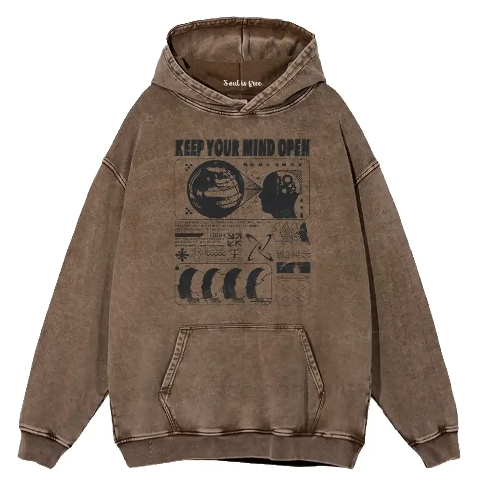 Keep Your Mind Open Washed Hoodie