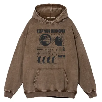Keep Your Mind Open Washed Hoodie