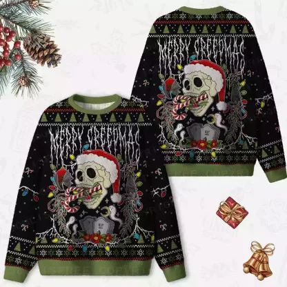 Merry Creepmas Ugly Christmas Knit Sweatshirt