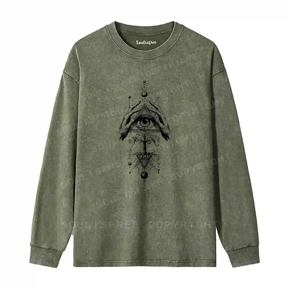 The Sacred Geometry Washed Long Sleeve Shirt