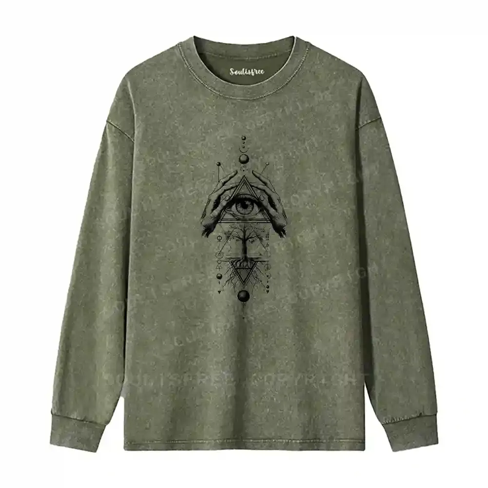 The Sacred Geometry Washed Long Sleeve Shirt