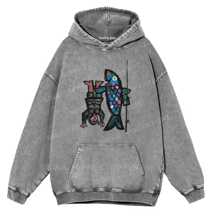 Fishing For Man's Fish Washed Hoodie
