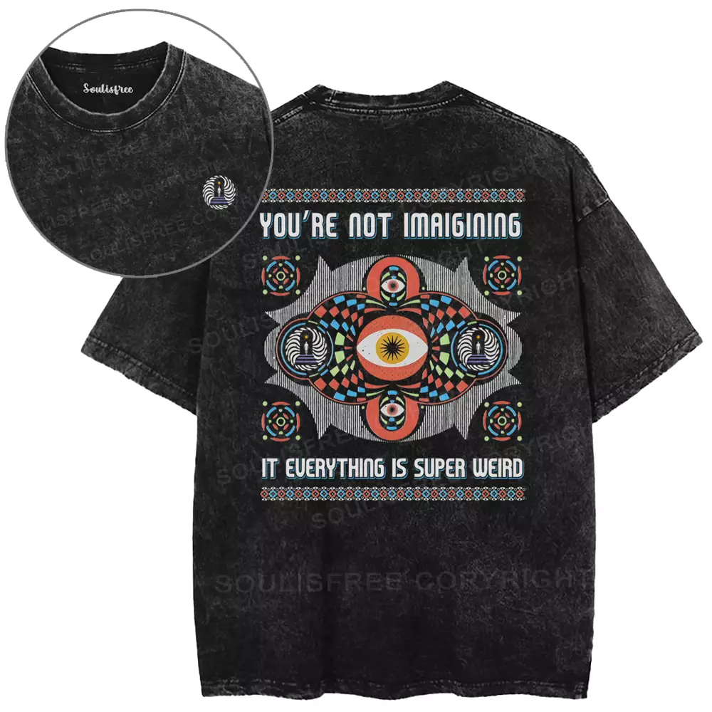 YOU'RE NOT IMAIGINING IT EUERYTHING IS SUPER WEIRD Washed T-shirt