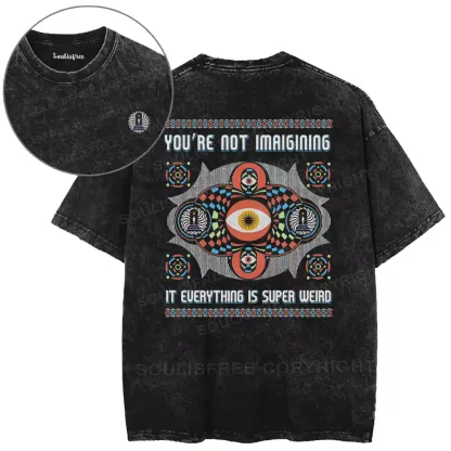 YOU'RE NOT IMAIGINING IT EUERYTHING IS SUPER WEIRD Washed T-shirt