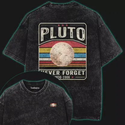 Pluto, Always a Planet in Our Hearts Washed Space T-shirt