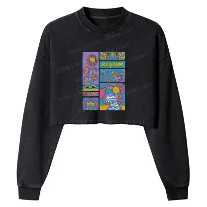 Bloom Washed Cropped Sweatshirt