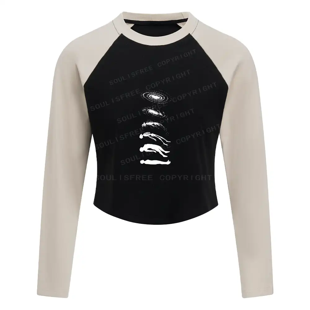 Process Block Raglan Long Sleeve Crop Top