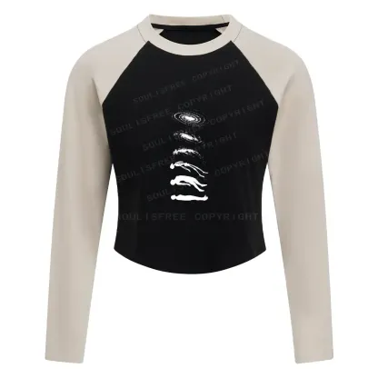 Process Block Raglan Long Sleeve Crop Top