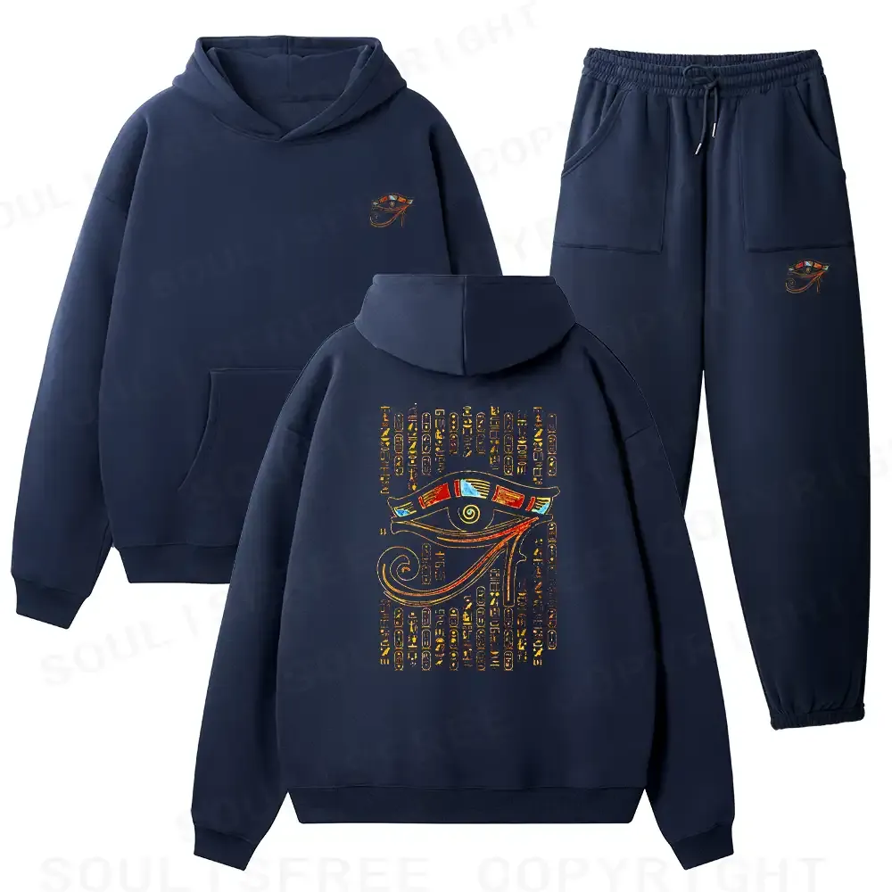 Designed Eye Of Horus Fleece Hoodie Set
