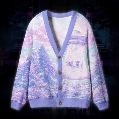 Soulisfree Beam Me Up Fuzzy Cardigan Sweater 