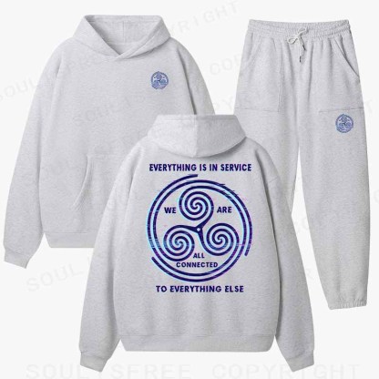 Soulisfree  EVERYTHING IS IN SERVICE Cotton Fleece Hoodie Set