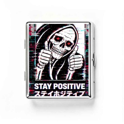 Soulisfree  STAY POSITIVE Metal Pocket Case