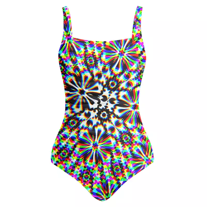 Soulisfree Chaos Flower One‑Piece Swimsuit