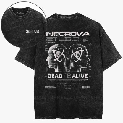 Soulisfree  DEAD OR ALIVE Washed Tee