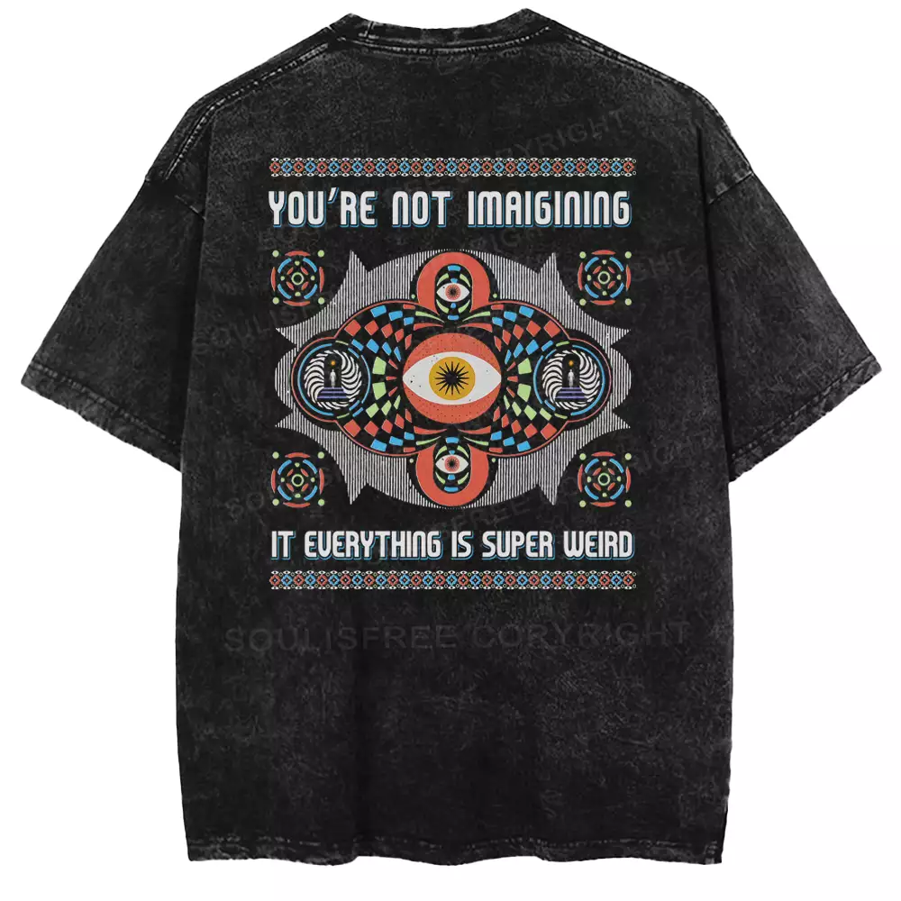 YOU'RE NOT IMAIGINING IT EUERYTHING IS SUPER WEIRD Washed T-shirt