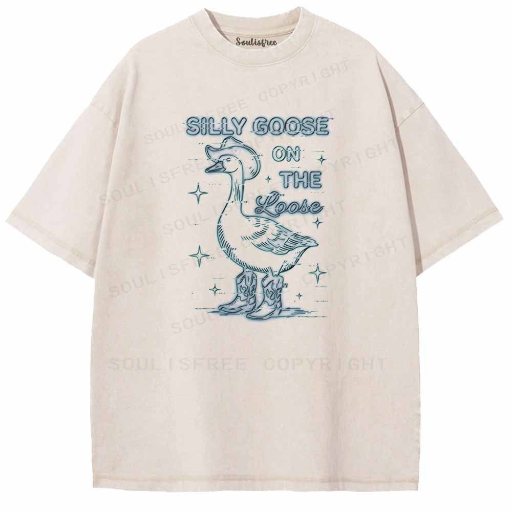 Soulisfree SILLY GOOSE ON THE LOOSE Washed Tee