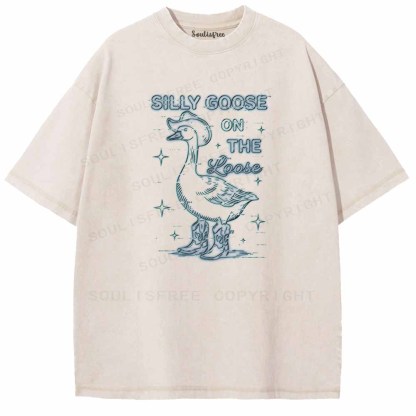 Soulisfree SILLY GOOSE ON THE LOOSE Washed Tee